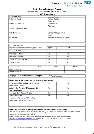 referral form template for testicular procedures template