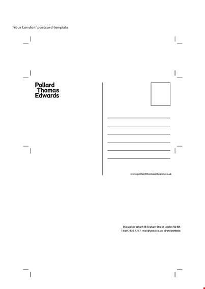 london postcard template | customize diespeker wharf & graham template