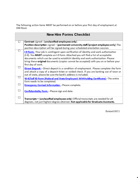 New Hire Checklist - Ensure Your Employees Are Ready To Work | Please Sign