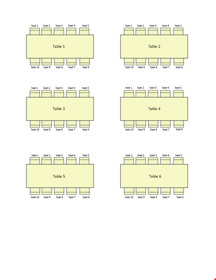 customizable seating chart template - perfect for weddings & events template