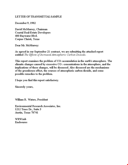 carbon report transmittal template - texas mcmurrey atmospheric template