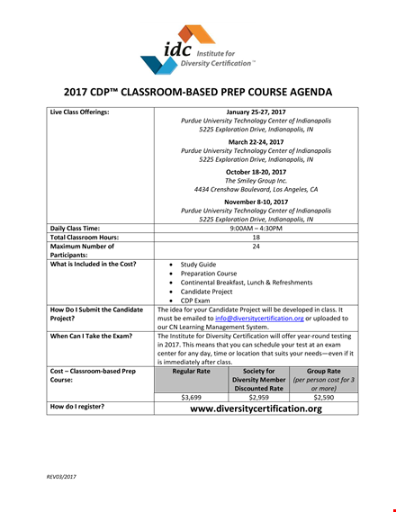 example: "course: free classroom agenda – enhancing diversity in indianapolis template