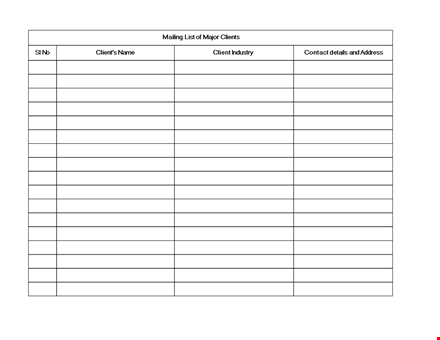email list template - organize your mailing list and manage clients template