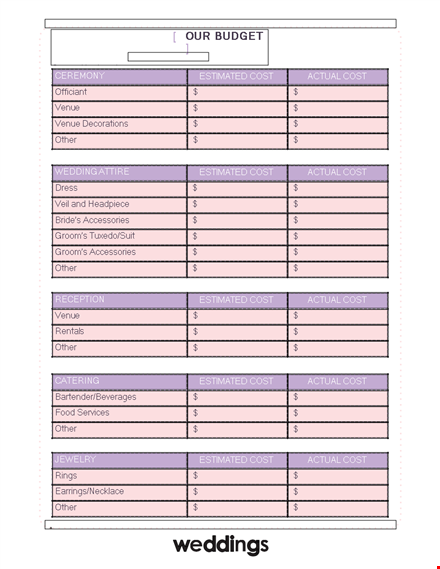 create a cost-effective wedding budget spreadsheet - manage your expenses template