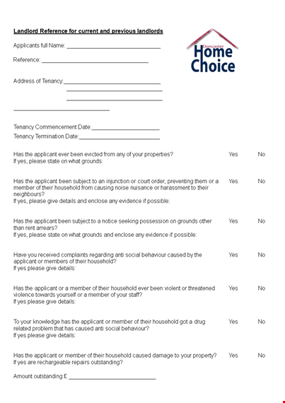 landlord reference letter for tenant applicant & household member - please use template