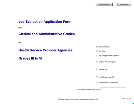 job evaluation application form template template