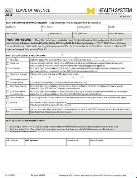 leave of absence template - streamline your absence requests with our comprehensive template template