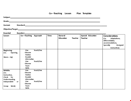 lesson plan template - simplify your lesson planning process template