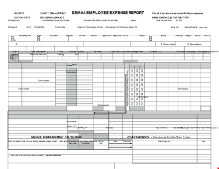 employee business expense report template