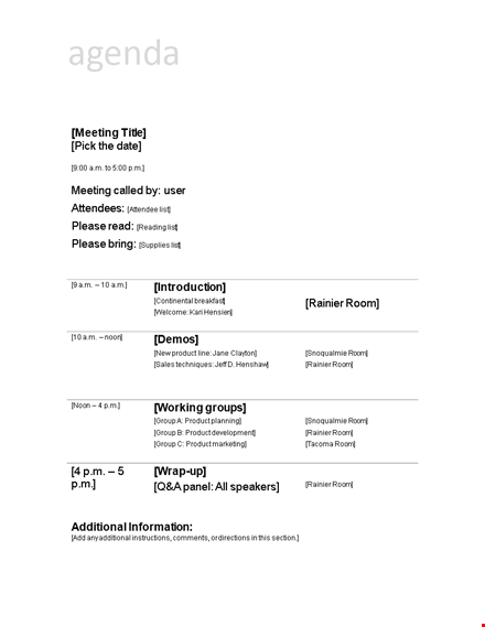 meeting agenda template template