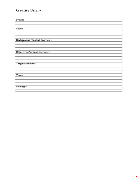 download the best creative brief template for your project template