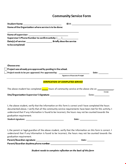 community service letter template for students: above and beyond community service template