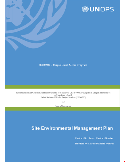 site environmental management plan - effective project environmental management template