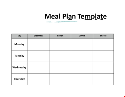 ultimate meal plan template for breakfast template