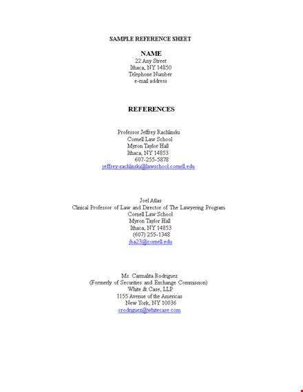 cornell professor's reference page template - ithaca | jeffrey template