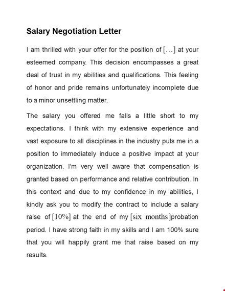 salary negotiation letter - how to negotiate based on your position and abilities to secure a raise template