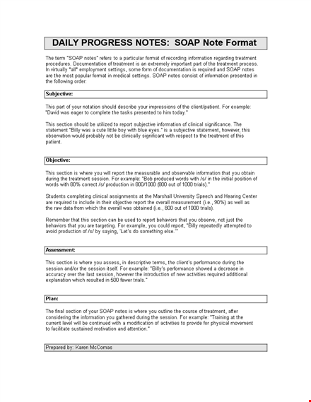 effective soap note template for streamlined treatment - example & information template