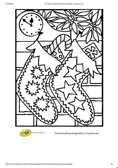 christmas stocking coloring page template