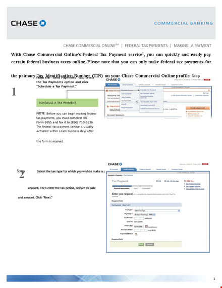 chase bank tax statement - secure federal payment and manage payments with chase template