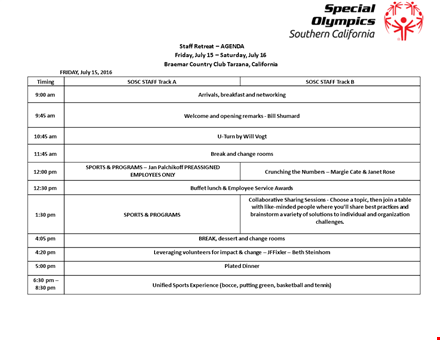 create an engaging and productive staff retreat with our agenda template template