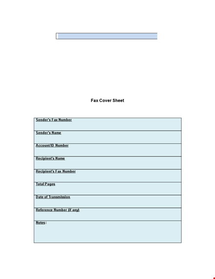 fax cover sheet template - customize and send to recipient template