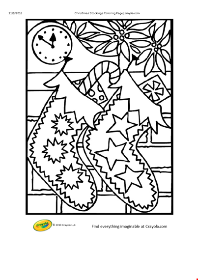 color fun with crayola: christmas stocking coloring page template