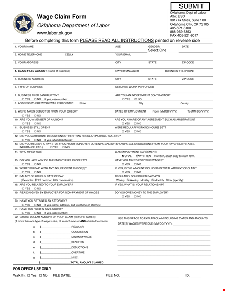 salary complaint template