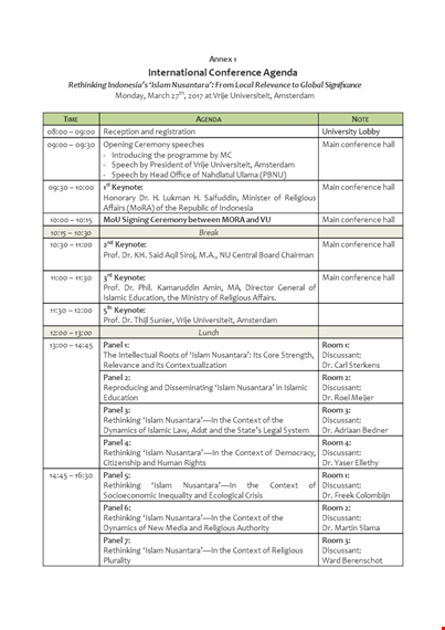 international conference agenda sample template