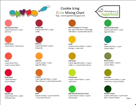 color mixing chart template - free printable guide for perfect color blending template