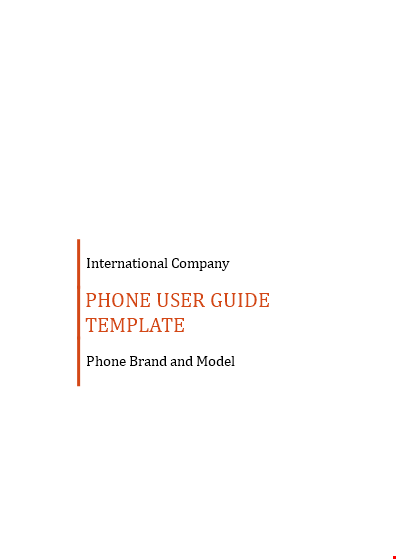 phone user guide template template