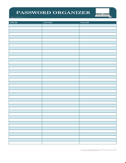 password list template - store and manage your passwords efficiently template