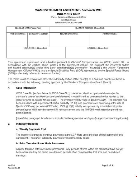 settlement agreement amount: protect your claim with insurer template