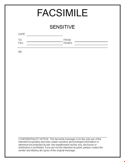 fax cover word template template