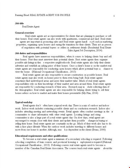 residential real estate agent job description template