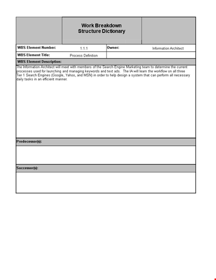 efficiently organize your project with our work breakdown structure template - download now template