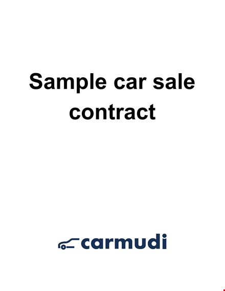 vehicle purchase agreement - buyer & seller agreement template