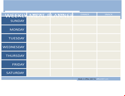 weekly meal plan template - printable & editable template