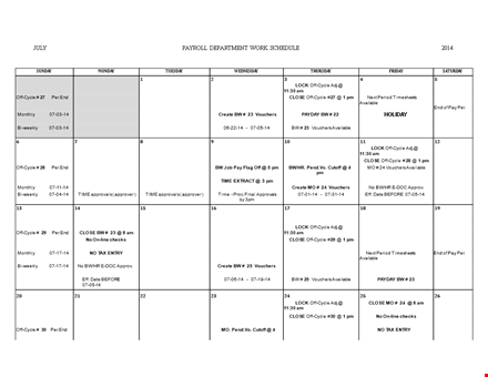 monthly work schedule template - efficient cycle for effective planning template