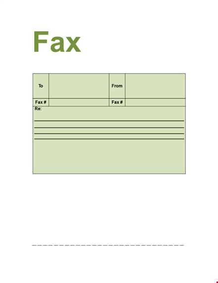 fax cover sheet template - printable & fillable formats template