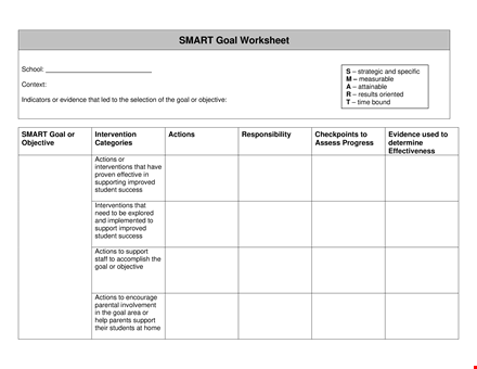 smart plan goals template template