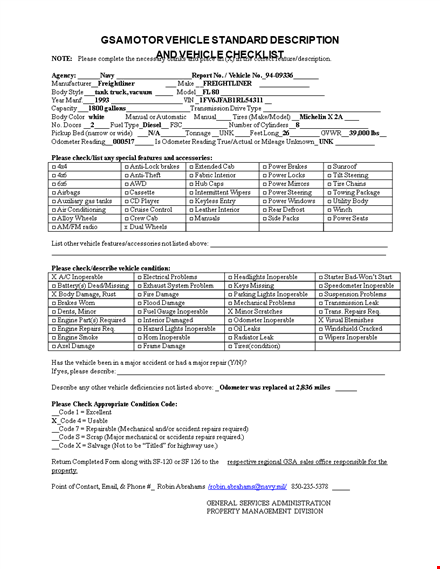 new vehicle checklist template word template