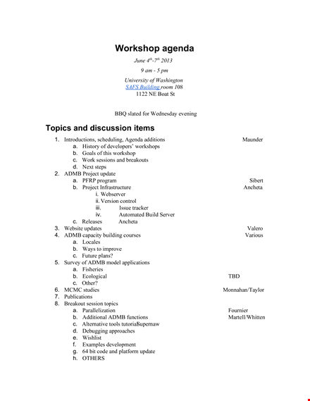 team buildingworkshop agenda template