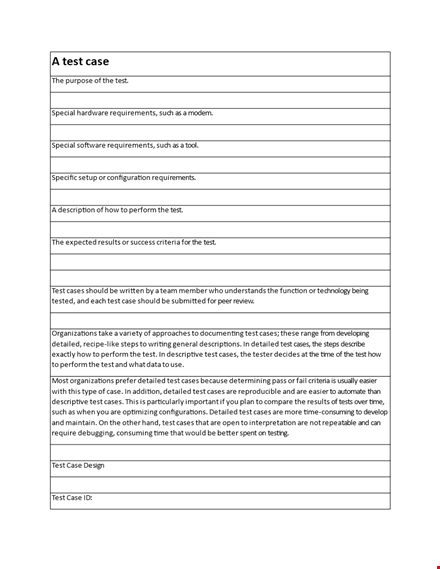 improve your testing process with our test case template template