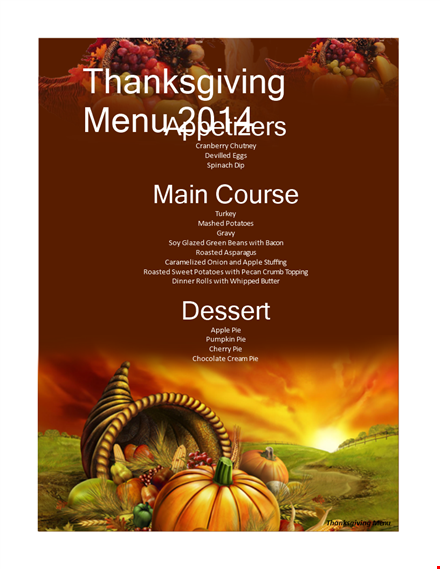 best thanksgiving menu template - customizable & print-ready template