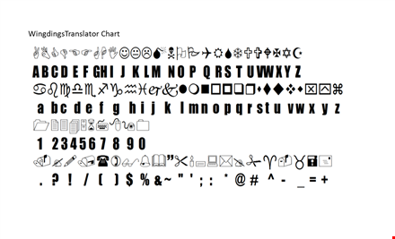 translate wingdings symbols | wingdings translator template template