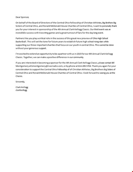 sponsorship letter template - central clark & kellogg template