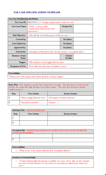 use case template for system: simplify writing cases & define actors template