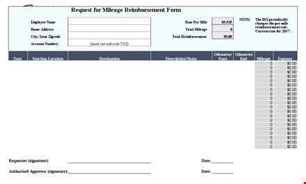 streamline your expenses with our reimbursement form - easy total and mileage reimbursement template