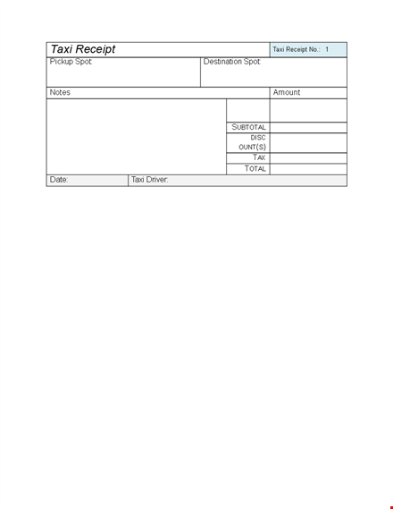 create professional taxi receipts & claim expenses | easy-to-use template template