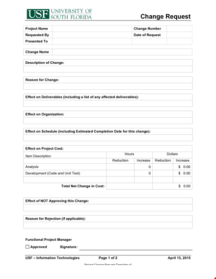 efficient order form template for project requests and changes template